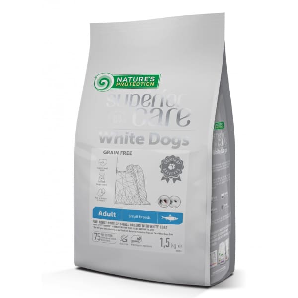 NATURE`S PROTECTION SUPERIOR DOG MINI WHITE sausā barība suņiem Siļķe 10kg
